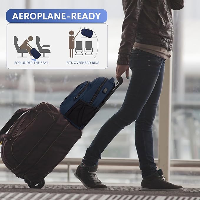 LARIPOP Travel Laptop Backpack,15.6 Inch Business Laptop backpack for Men Women with USB Charging Port,Water-Resistant Laptopack Weekender Daypack for Work College Computer