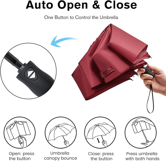 G4Free Mini Ultralight Umbrella UPF 50+ UV Protection Compact Lightweight Travel Umbrella Super Slim Small Portable Automatic Open and Close,40 Inch