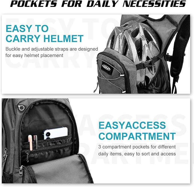 Hydration Backpack with 3L Water Bladder, Insulated Running Hydration Pack Hydropack, Lightweight Water Backpack for Hiking Cycling Camping Biking for Men Women