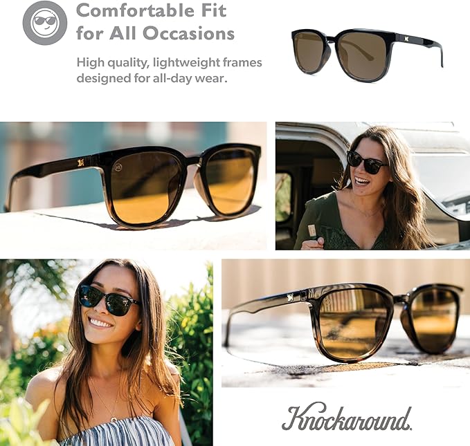 Knockaround Paso Robles Polarized Sunglasses for Women & Men - Impact Resistant Lenses & Full UV400 Protection