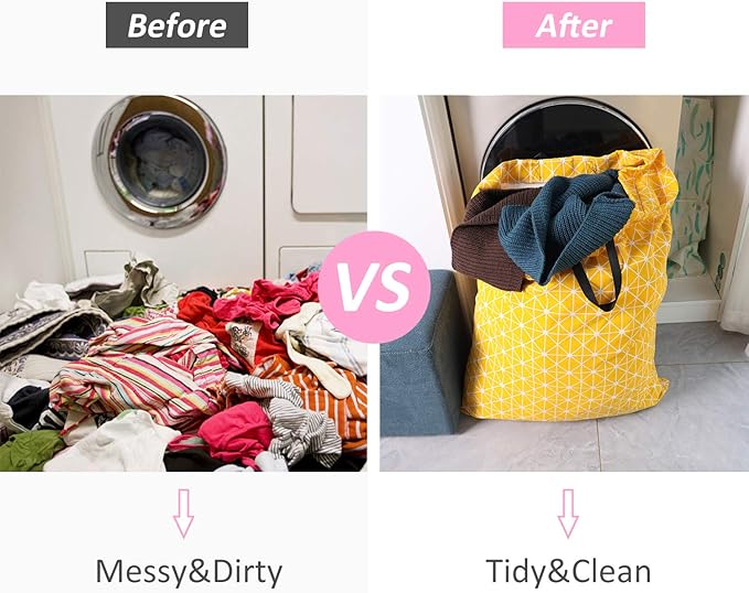 SWISSELITE Laundry Bag with Handle and Drawstring, Large Heavy Duty Laundry Bag, 28 x 40 Inches Travel Dirty Clothes Bag for Laundromat and Household