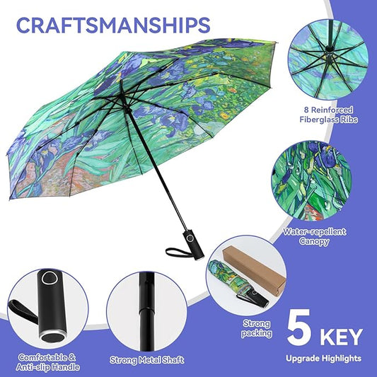 Umbrella, Pretty Umbrellas for Women and men, Ladies Umbrellas for Rain, Automatic Folding Umbrellas Open Close
