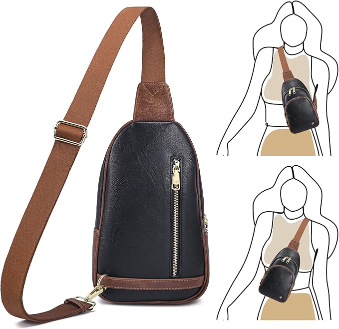 INICAT Crossbody Sling Bags Fanny Packs Valentine's Day Gifts Vegan Leather Travel Vacation Essentials Purses Women