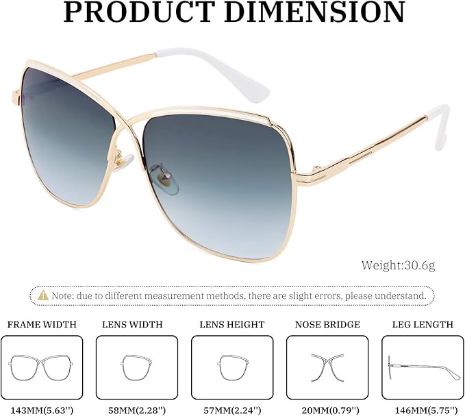 FEISEDY Womens Cute Sunglasses Oversized Butterfly X Shape Design Cateye Lady Sunglasses B2738