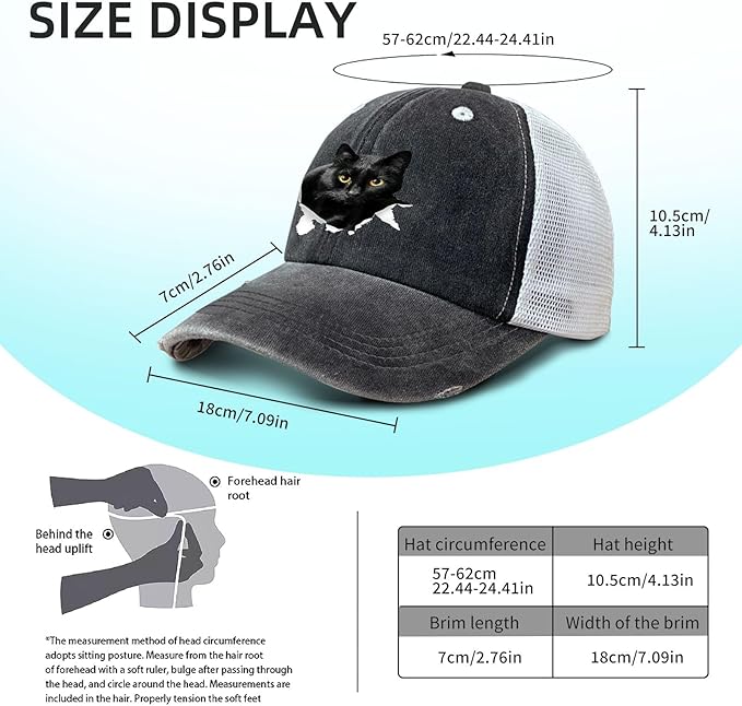 Cat Mom Proud, Cat Lover Mom Ripped Hole Paw Design hat Outdoor Cap for Grandpa