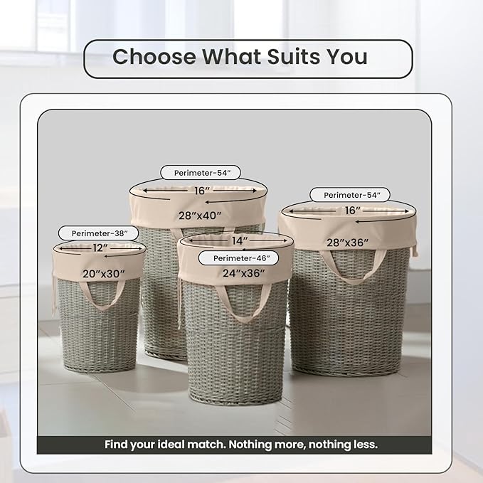 LFH Home Large Premium 100% Cotton Canvas Laundry Bag with Drawstring and Handles Heavy Duty, Multi-Use, and Washable for Home, Travel, College or Storage 20x30 (Pack of 6)-Natural