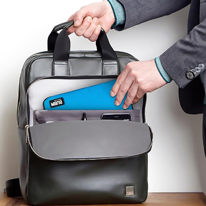 BUBM Double Layer Electronic Accessories Organizer, Travel Gadget Bag for Cables, USB Flash Drive, Plug and More, Perfect Size Fits for iPad Mini (Medium, Blue)