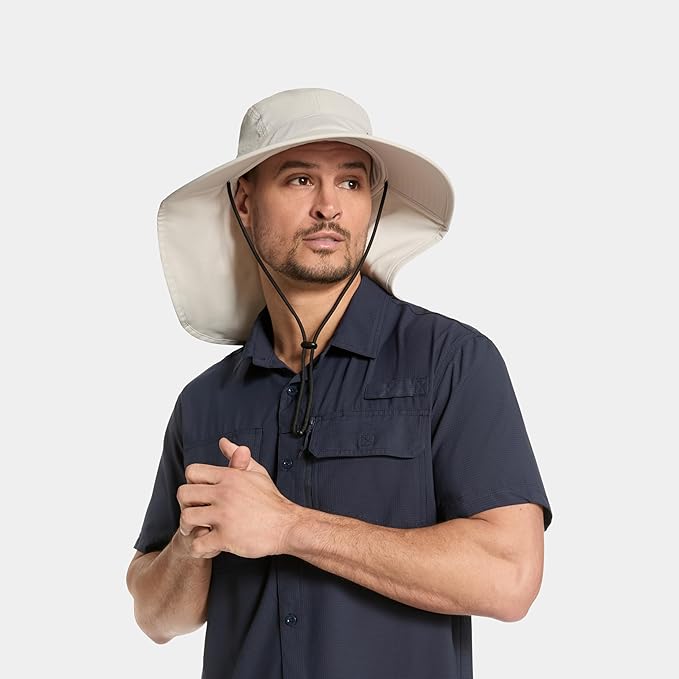 Cooling Sun Defender Sun Hat, UPF 50 UV Protection for Men Women, Wide Brim Outdoor Hat for Hiking, Fishing, Beach, Gardening
