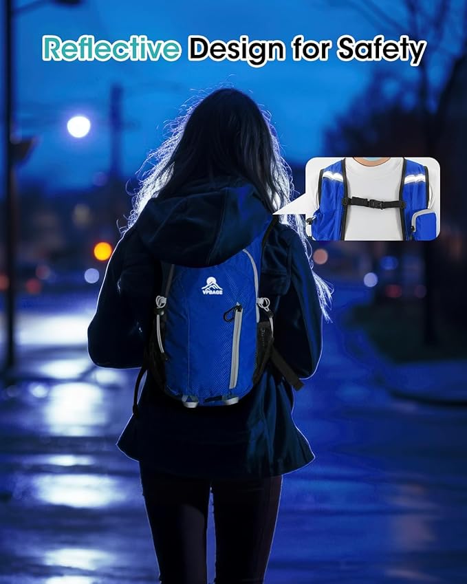 Small Hiking Backpack with Front Phone Holder, Packable Back pack with Chest and Waist Strap, Lightweight Daypack for Women Men