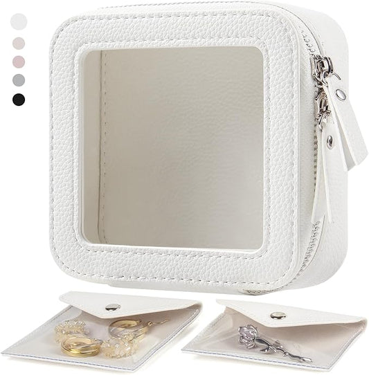 EcoVision Clear Makeup Bag, Travel Cosmetic Accessory Bag, Toiletry Organizer Bags for Women, Portable Waterproof Zipper Cosmetic Bag with Transparent Window
