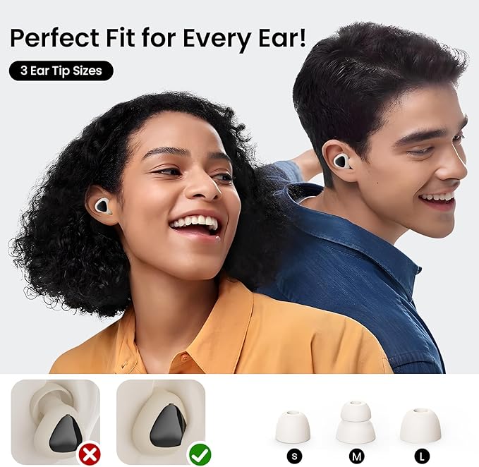 Ear Plugs for Sleeping Noise Cancelling, 45dB Reusable Silicone Earplugs with 6 Eartips and Carry Case, Ear Plugs for Concert & Hearing Protection, Sleep, Travel, Focus & Noise Reduction, White