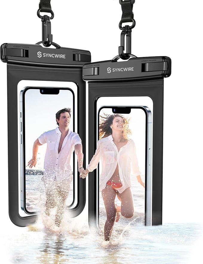 SYNCWIRE Waterproof Phone Pouch [2-Pack] - Universal IPX8 Waterproof Phone Case Dry Bag with Lanyard Compatible with iPhone 15 14 13 12 11 Pro XS MAX XR X Samsung S23 S22 S20 More Up to 7 Inches