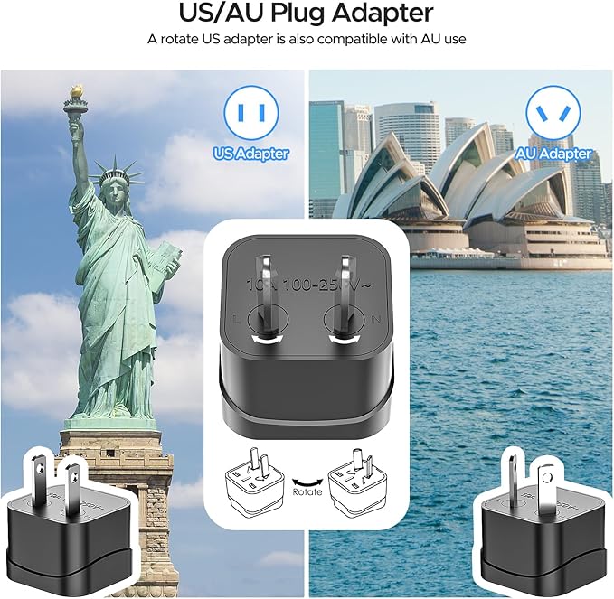 220V to 110V Converter, Key Power 230-Watt Step Down Voltage Converter & Power Converter, International Travel Power Adapter with USB C Port 18W.