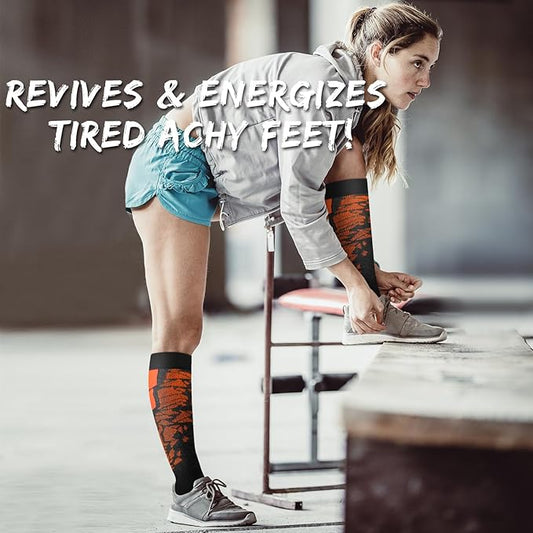 Copper Compression Socks for Women and Men(6 Pairs)-Best Support for Running, Athletic, Nursing, Travel