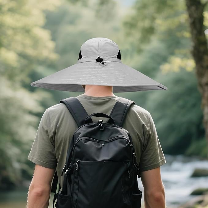 Super Wide Brim Fishing Hat for Men and Women,UPF50+ Waterproof Bucket Hat for Fishing, Hiking, Camping