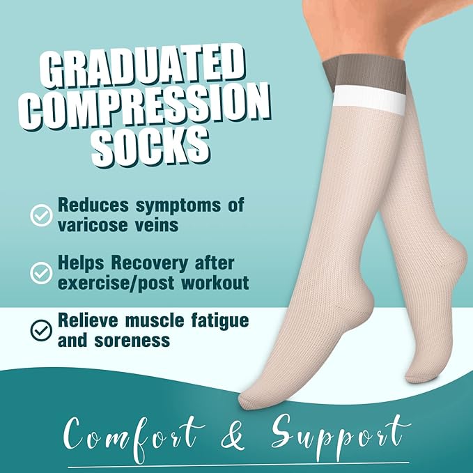 Laite Hebe 4 Pairs-Compression Socks for Women&Men Circulation-Best Support for Nurses,Running,Athletic