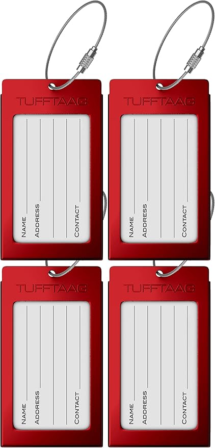 Luggage Tags Business Card Holder by TUFFTAAG - Durable Travel ID Bag Tag in Multiple Color Options, Perfect for Suitcases, Backpacks, and Carry-Ons, Easy Identification, Secure and Stylish