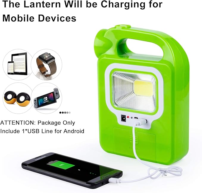 Solar Lantern Camping Essentials Accessories Lights, Rechargeable LED Flashlight for Power Outages, Tent Lights for Emergency, Hurricane, Survival Kits, Operated Lamp, Charging for Device