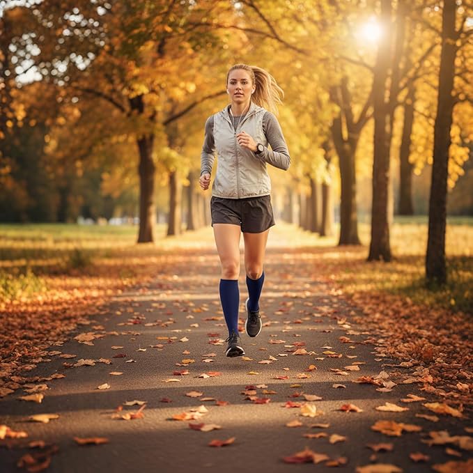 Graduated Compression Socks for Women&Men 20-30mmhg Knee High Socks Travel Hiking Running Stocking