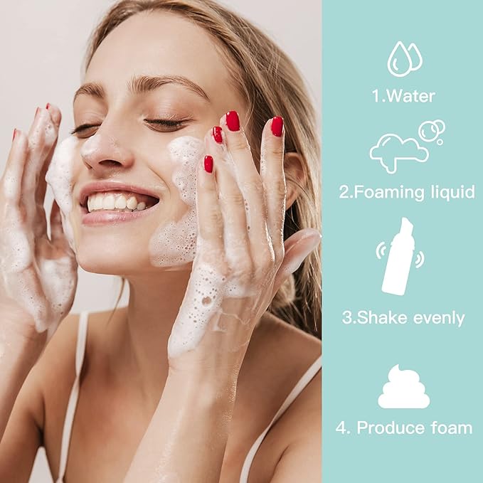 2oz Foam Bottle (3PCS) Empty Foaming Pump Dispenser for Hand Soap, Lash Cleanser, Shampoo to Travel (60ml, Green)