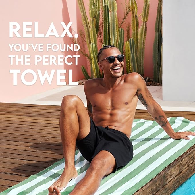 Dock & Bay Beach Towel - Quick Dry, Sand Free - Compact, Lightweight - 100% Recycled - Includes Bag - Cabana - Set E (4), Extra Large (200x90cm, 78x35)