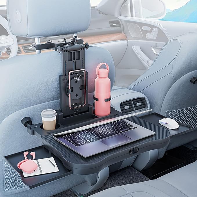 Car Steering Wheel Tray Back Seat Tray,Extension Steering Wheel Desk Car Food Eating Tray Table,Car Laptop Desk with Phone/Tablet/Cup Holder for SUVs,Trucks & Vans