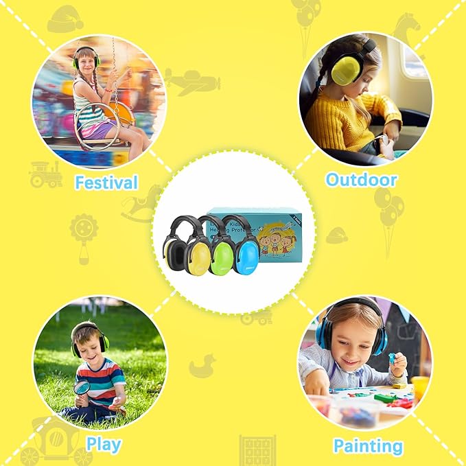 ZOHAN Kids Ear Protection 3 Pack,Kids Noise Canceling Headphone for Concerts, Monster Truck, Fireworks
