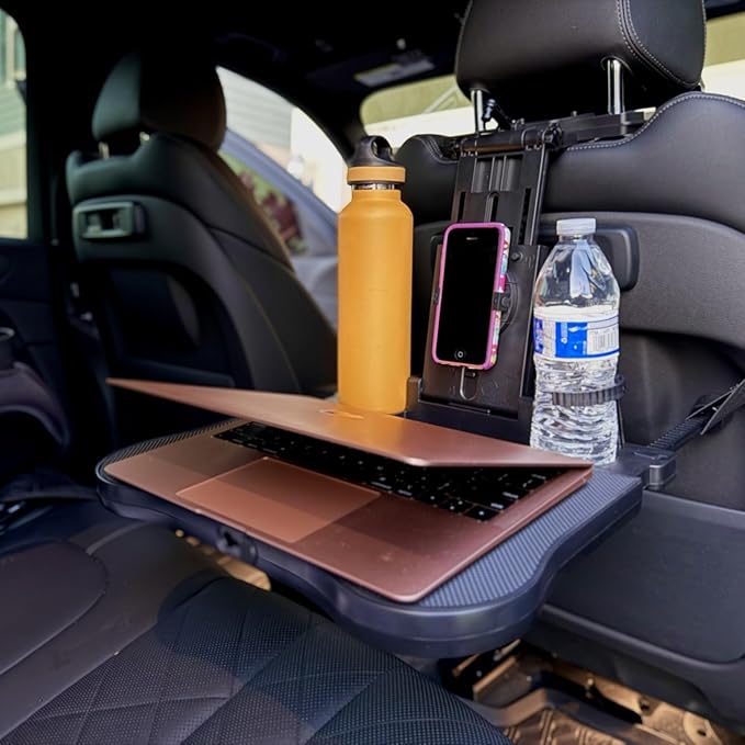B1bee Foldable Car Seat Tray Table – Adjustable Back Seat Organizer for Kids & Adults, Ideal for Travel, Work, and Meals – Supports Up to 44 lbs