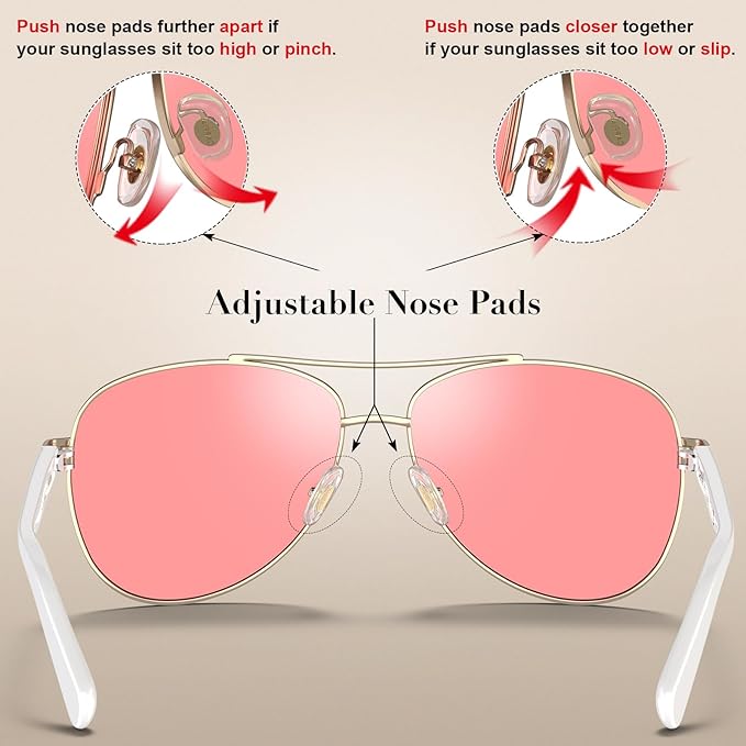 CARFIA Retro Trendy Pilot Sunglasses for Women Polarized UV Protection, Lightweight Outdoor Driving Lady Sunnies Metal Frame