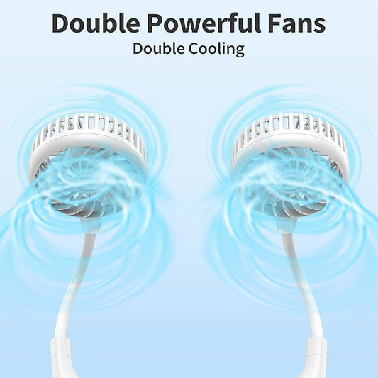 PANERGY Portable Neck Fan Rechargeable Hand Free Personal Fan Mini Wearable Battery Operated USB Fan for Men Women Kids Sport Work Travel