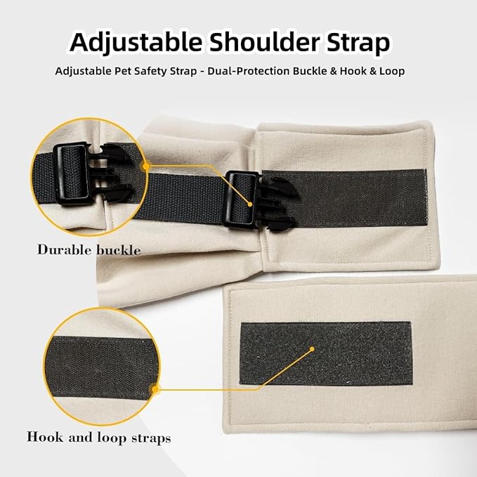 PAWPUBBY Dog Sling Carrier, Hands-Free Puppy Carrier Bag for Small Dogs & Cats 8-15 lbs, Adjustable Padded Shoulder Strap, Double Safety Buckles, Soft Pet Sling for Outdoor Travel, Apricot, L