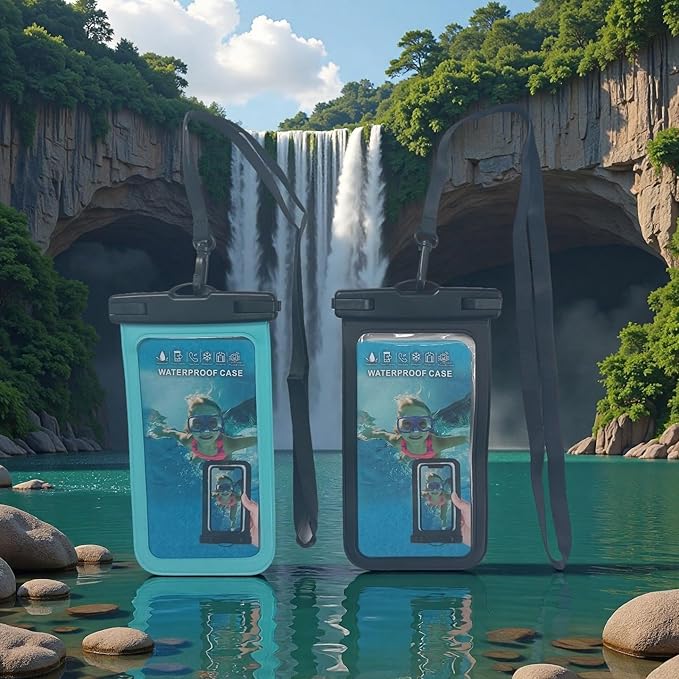 Waterproof Phone Pouch, Waterproof Phone Case, for iPhone 17 16 15 14 Pro Max，IPX8 Waterproof Rating, airtight Zipper Seal