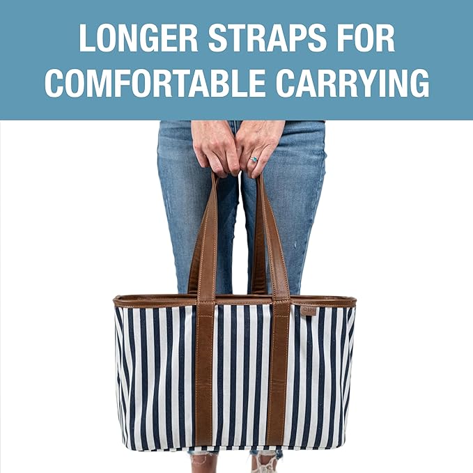 CleverMade EcoBasket Reusable Grocery Tote - Collapsible Storage Shopping Organizer - Heavy Duty Utility Bag Home