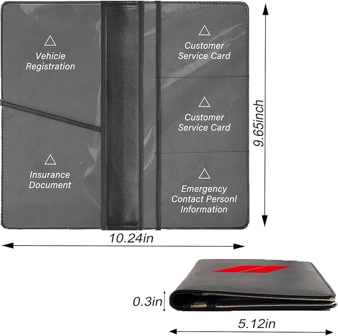 Leather Car Registration and Insurance Cards Holder, Vehicle Glove Box Car Organizer Documents License Compatible with Dodge Challenger Charger SRT RAM Auto Interior Accessories (FOR //)