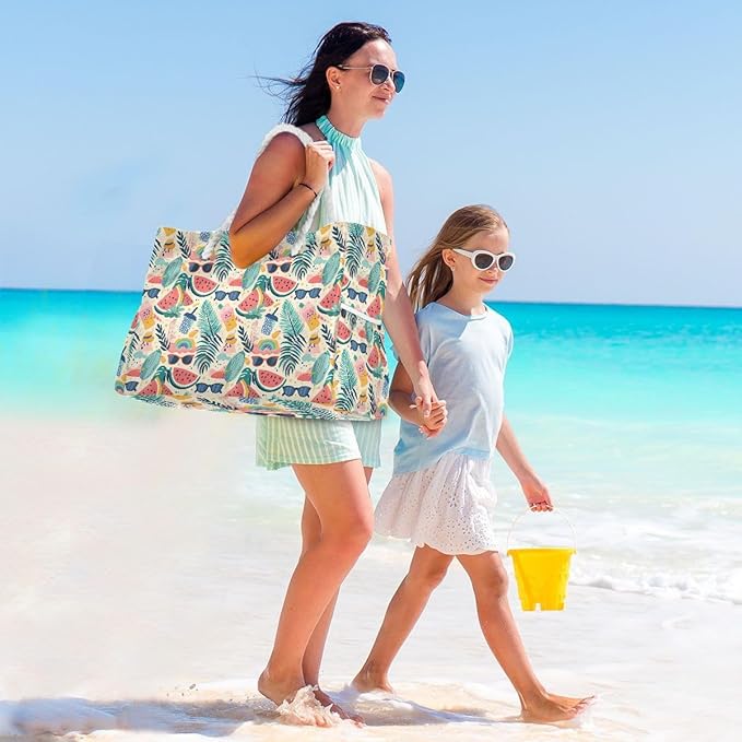 senya Large Beach Shoulder Bags Canvas Tote Water Resistant for Gym Travel Daily