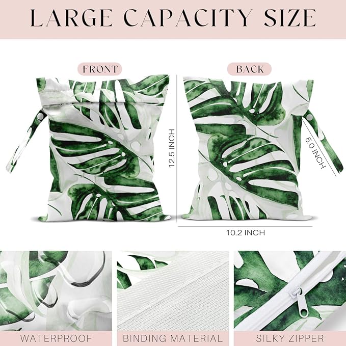 4 Pcs Waterproof Beach Essentials - Wet/Dry Bags for Pool, Swimsuit, Diapers, Makeup, Cruises & Travel