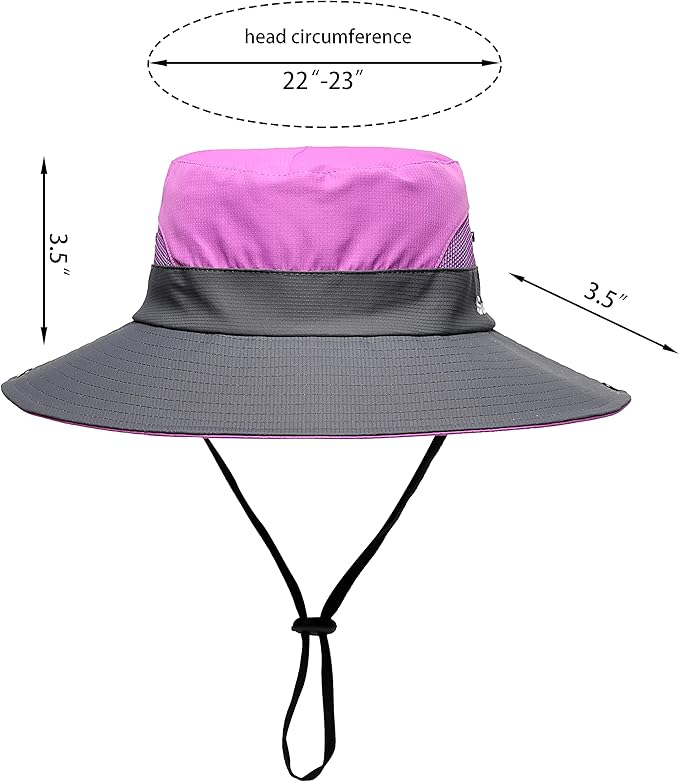 Womens Summer Sun Hat Beach Hat Wide Brim Outdoor UV Protection Hat Foldable Cool Mesh Ponytail Bucket Hat