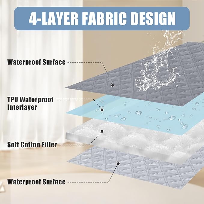 Smiry Waterproof Dog Bed Cover Pet Blanket, Soft Washable Dog Blanket for Furniture Bed Couch Sofa Reversible, Checkered (30"x80", Grey/Light Grey)