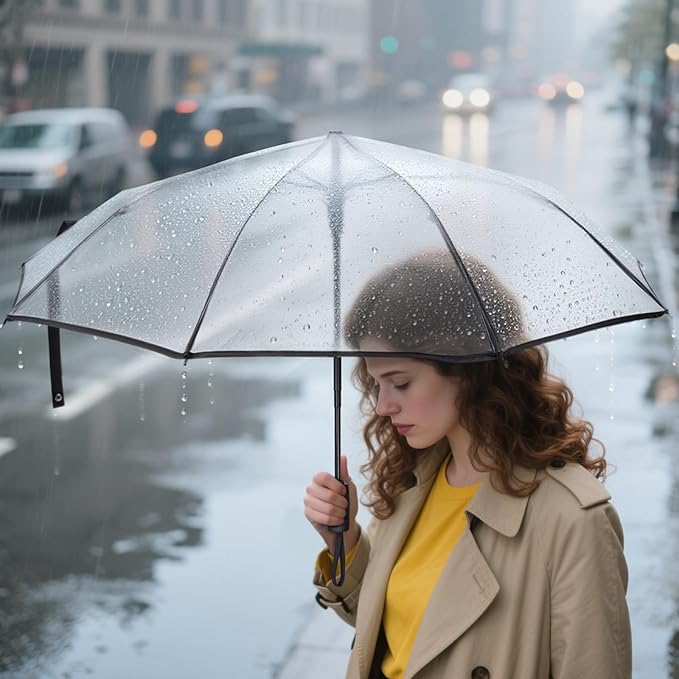 PTEROMY Windproof Compact Travel Umbrellas for Rain and Sun, Withstands 85MPH Winds Auto Open Close Folding Umbrella with Ergonomic Handle, Quick Dry Canopy for Commuting or Backpack