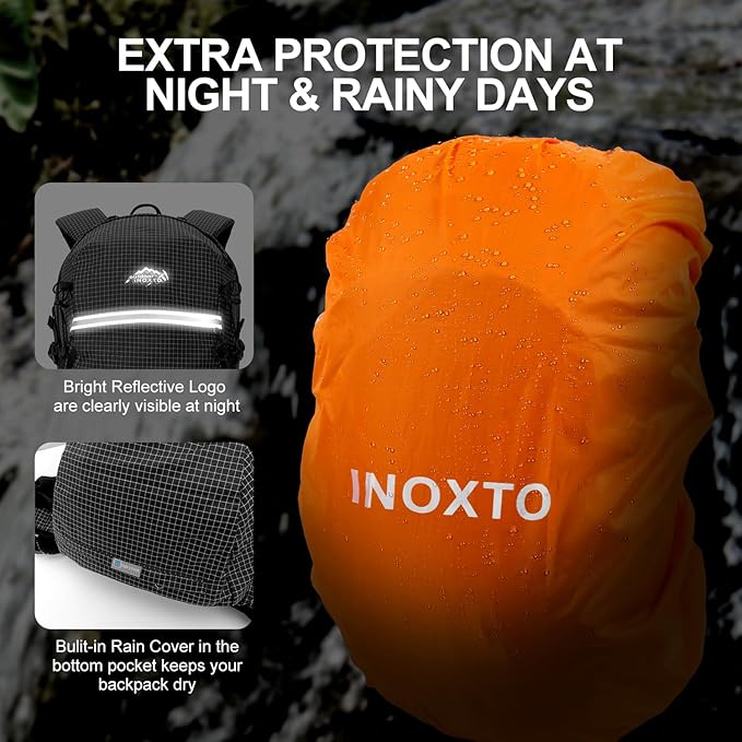 Hydration Backpack, 25L Hiking Backpack with 3L Water Bladder and Rain Cover, Hiking Water Backpack Men Women Lightweight Hydration Pack for Hiking, Cycling, Climbing, Camping