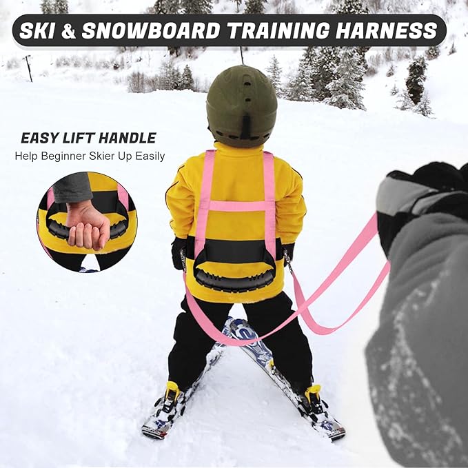 Odoland Kids Ski Snowboard Training Harness Toddler Skiing Harness with Removable Leash Speed Control Teaching for Beginners