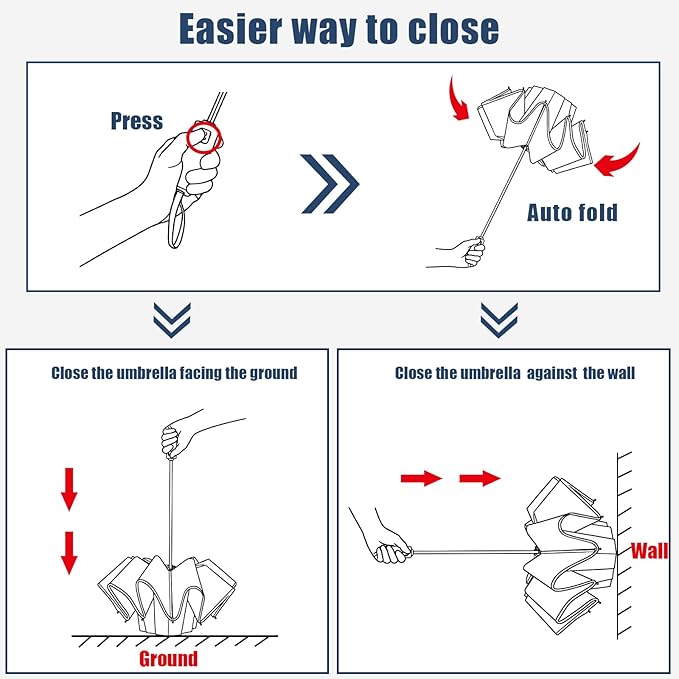 Large Windproof Travel Umbrella, Portable Reverse Folding Car Umbrella, Compact Inverted Design with Waterproof Canopy, Automatic, 10 Durable Ribs, 45.6/13 Inch, Fits Backpack