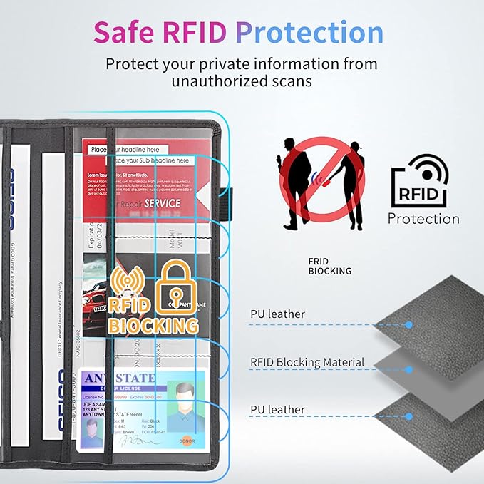 Car Registration and Insurance Holder,Leather Insurance License and Registration Card Holder for Car Glove Box, Auto Truck Document Holder Organizer for Men Women-Pink Black Rose Skull