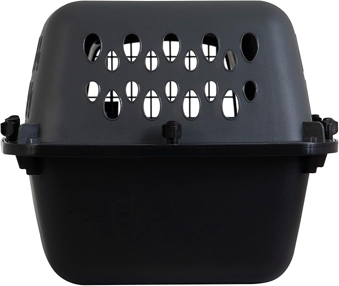 Petmate Pet Porter Dog Kennel 19", Dark Gray & Black, for Pets up to 10lbs, Made in USA