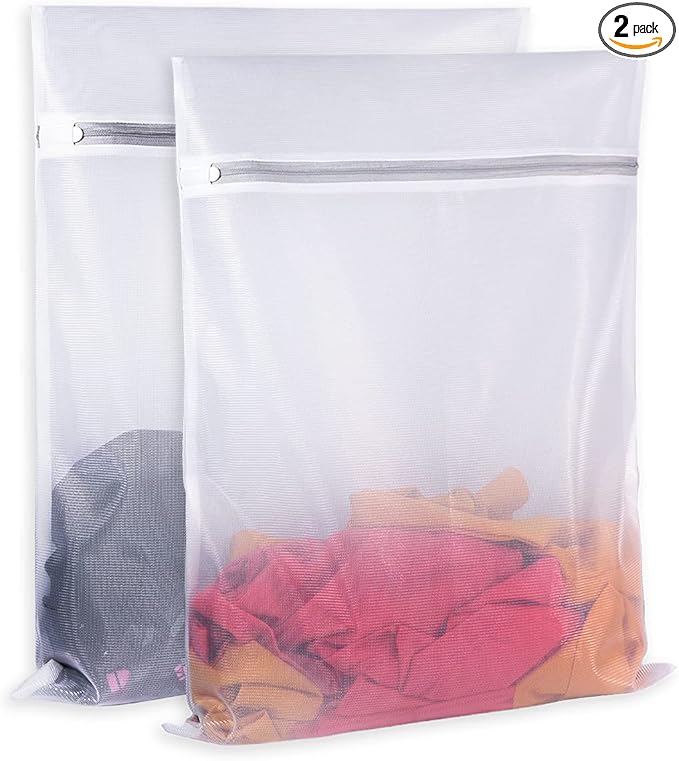 Mesh Wash Bag for Washing Machine-Supper Zipper Net Laundry Bag for Travel,Lingerie,Sweater,Garment,Undergarment,Pack of 2 (20 Inch X 24 Inch)