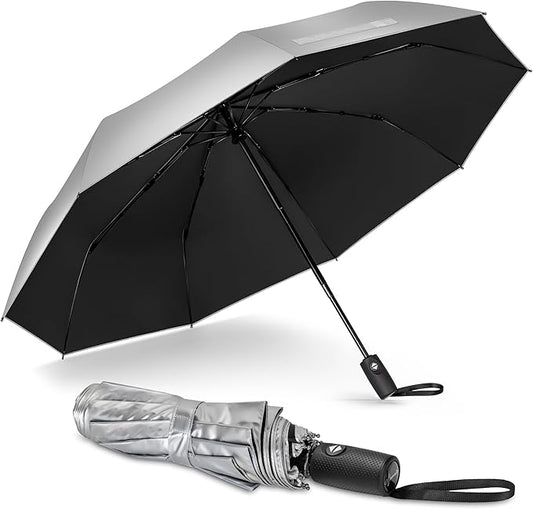 NINEMAX UV Umbrella for Sun Protection UPF 50+, 46 Inch Travel Compact Sun Umbrellas UV Blocking Small Auto Open Personal Portable for Walking