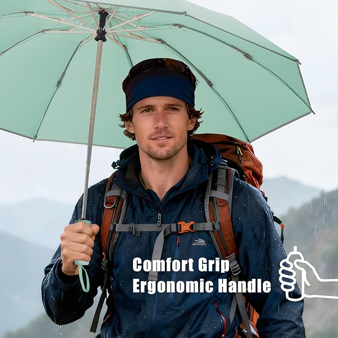Large Windproof Travel Umbrella, Portable Reverse Folding Car Umbrella, Compact Inverted Design with Waterproof Canopy, Automatic, 10 Durable Ribs, 45.6/13 Inch, Fits Backpack