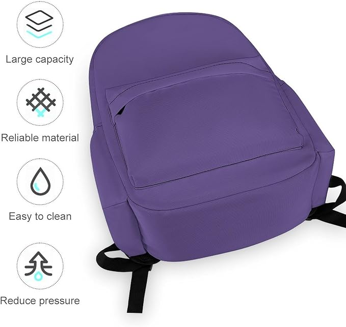 Ultra Violet Backpack Adult Travel Daybag for Women Men College Backpack for Vacation Hiking Camping Bag