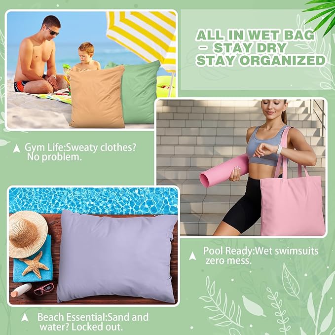 SATINIOR 5 Pcs Large Travel Laundry Bags with Handle Waterproof Washable Dirty Clothes Bags