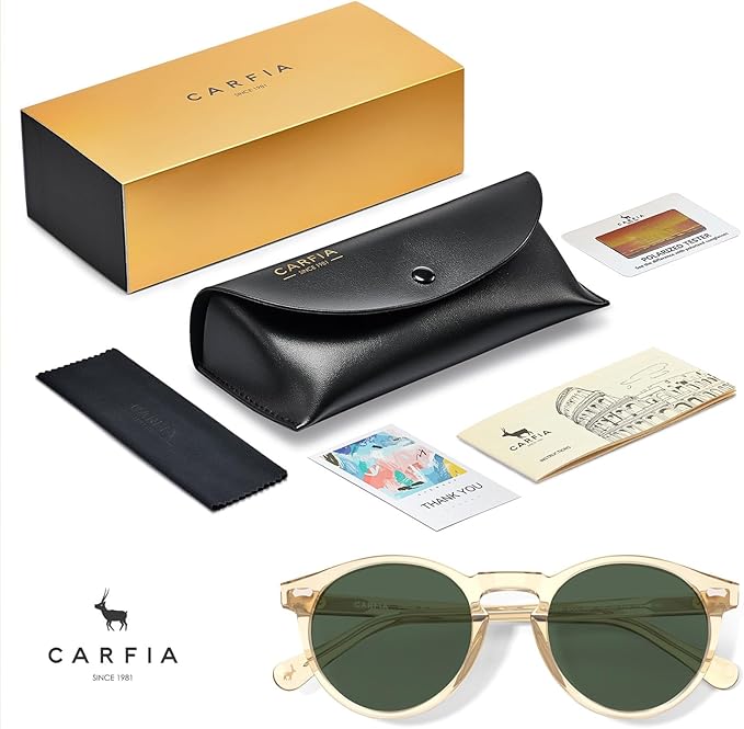 CARFIA Polarized Sunglasses for Women UV Protection Small Face Acetate Frame CA5288